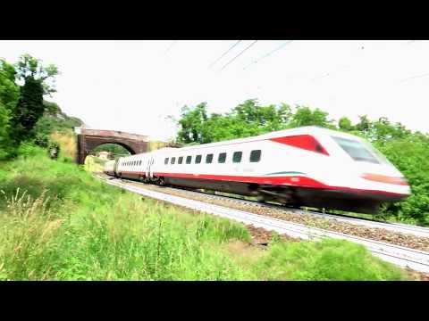 IL SALUTO DEL PENDOLINO ETR460 IN LIVREA FB IN TRANSITO A RIGOROSO (AL) 7 - 6 - 2018