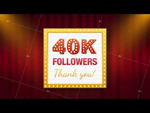 40k followers, Thank You, social sites post. Thank you followers congratulation card. Motion