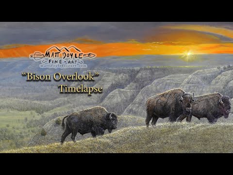 🦬 OIL PAINTING TIMELAPSE | “Bison Overlook" | BISON | (2019) 🎨