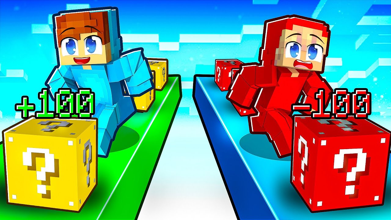 Jag Fuskade Med +100 LUCKY BLOCK i Ett LUCKY BLOCK RACE Mot Min Vän!