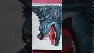 Werewolf drawing with Gouache colour #shorts #werewolf