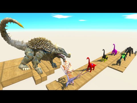 ANGUIRUS vs KAIJU MONSTER DEATH FALL - Animal Revolt Battle Simulator