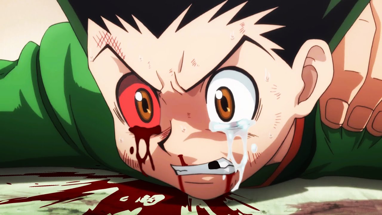 HxH『ハンター×ハンター』赤ちゃんのように泣きながら父親の名前を呼んで助けを求めるゴン | ゴンvs半蔵フルファイト