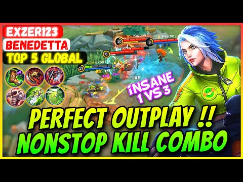 PERFECT OUTPLAY !! NonStop Killing Benedetta [ Top 5 Global Benedetta ] exzer123 - Mobile Legends