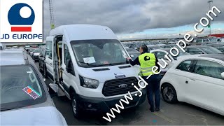 NEW FORD TRANSIT   2,2L DIESEL   15 SEATS HIGH ROOF   JD EUROPE EXPORT ANTWERP BELGIUM VIDEO