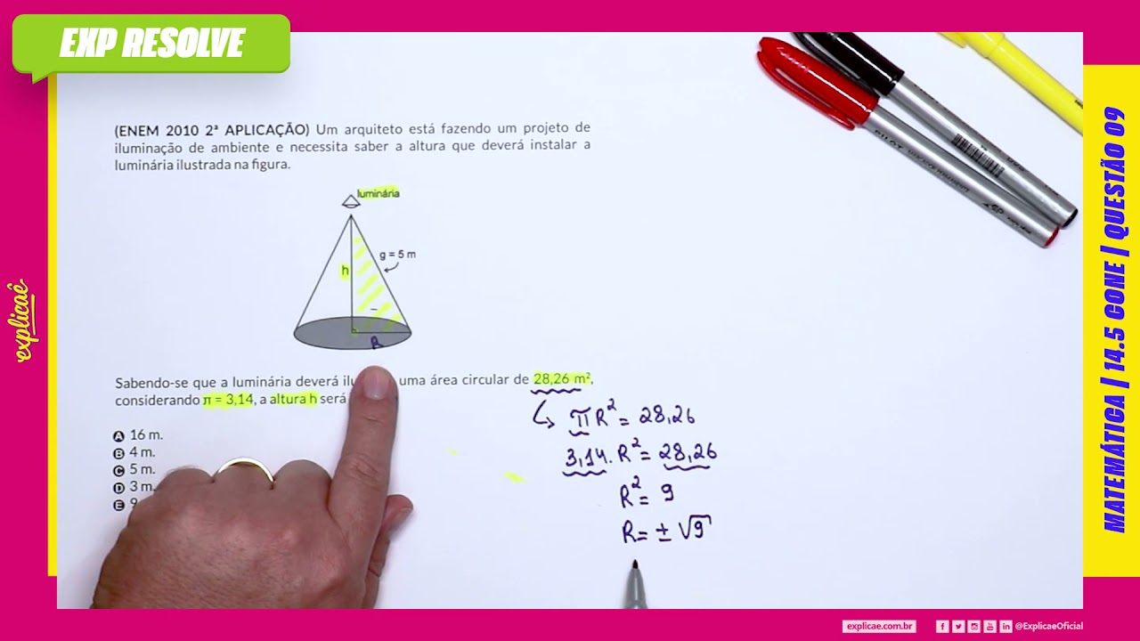 UM ARQUITETO ESTÁ FAZENDO UM PROJETO DE ILUMINAÇÃO DE AMBIENTE E NECESSITA SABER A (...) | CONE
