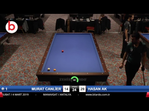 MURAT CANLİER & HASAN AK Bilardo Maçı - 2019 TÜRKİYE KUPASI 1. ETAP ERKEKLER-1.TUR