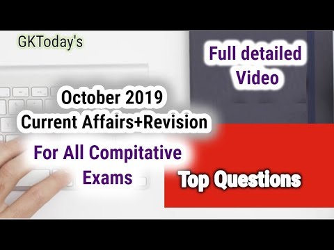 October 2019 | Full Month Current Affairs | Current Affairs in English
