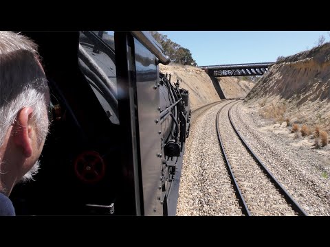 Australian steam locomotive Garratt 6029 - cab ride - Tarana to Bathurst - September 2018