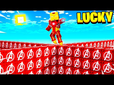 MINECRAFT 1v1v1v1 SUPERHERO LUCKY BLOCK WALLS!