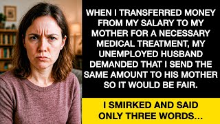From my salary, I sent money to my mother for her treatment, and my husband demanded that I send...