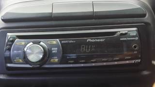 Set the clock  in pioneer mosfet 50wx4 in 50 second