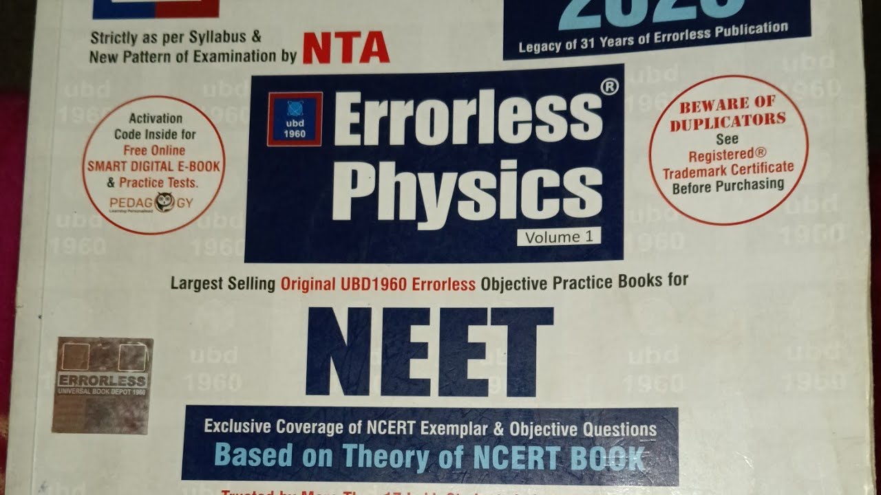 Errors less physics book review/ Best book of physics for neet 2026 / physics book review