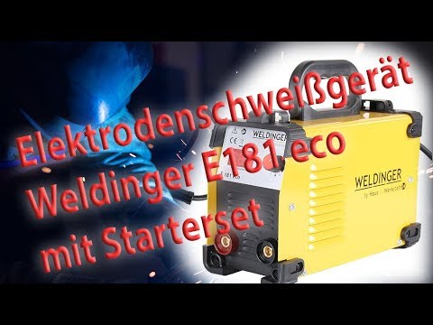 Elektrodenschweißgerät mit Starterset  Weldinger E181 eco