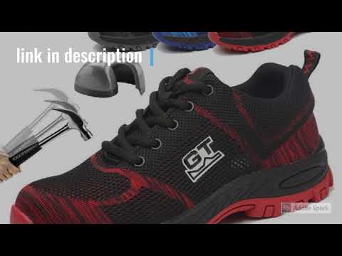 TENGOO Men's Safety Shoes Work Shoes Steel Toe Non-Slip Breathable Running Shoes Mesh Anti-slip...