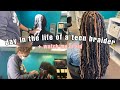 day in the life of a teen braider!! / watch me braid || zylaysia tiyetta