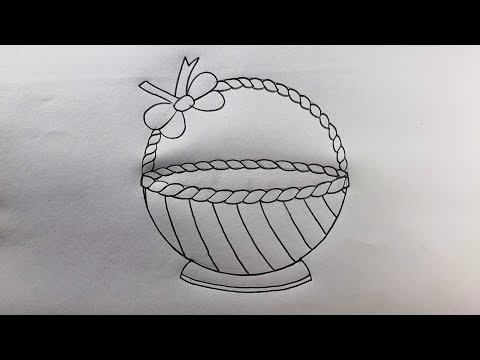Fruit/Flower Basket Drawing in Simple Techniques || Voice Tutorial