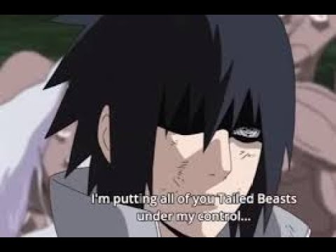 Sasuke puts Bijuu in Genjtsu and uses Chibaku Tensei