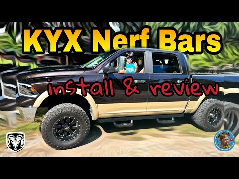 RAM KYX Nerf Bars  step bars installed in BigHorn Dodge Ram 1500