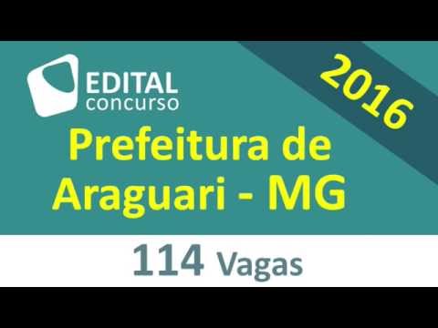 Edital Concurso Prefeitura de Araguari MG 2016 - Minas Gerais
