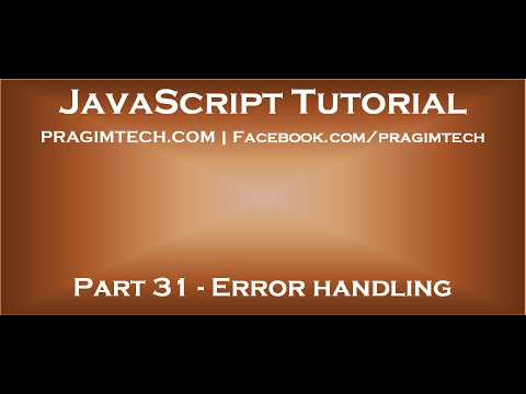 Error handling in JavaScript