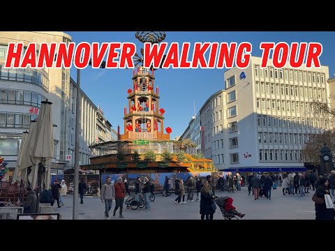 Walking tour in Hannover, Germany - 4K 60fps