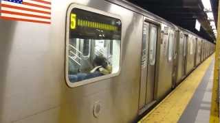 preview picture of video 'IRT Eastern Parkway Line: R142 5 Train & R62 3 Train at Crown Heights-Utica Ave (PM Rush Hour)'