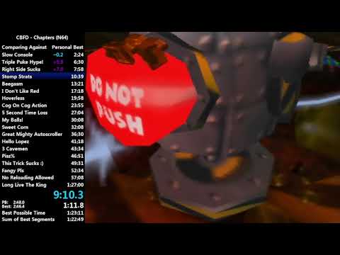 Conker's Bad Fur Day - Chapters 100% Speedrun in 1:26:11 (N64)