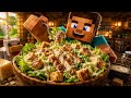 STEVE COOKS THE ULTIMATE CAESAR SALAD! Sunny Day (Oddly Satisfying) |Minecraft Style 🥗🔥