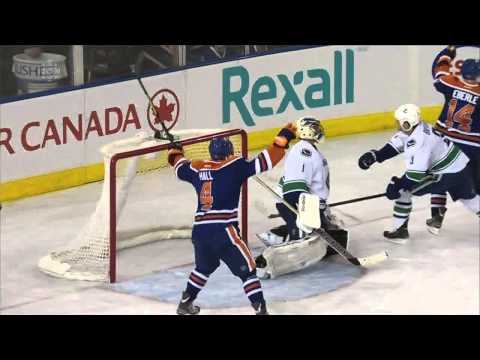 Jordan Eberle wrister goal 5-2 April 27 2013 Vancouver Canucks vs Edmonton Oilers NHL Hockey