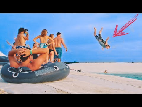 HUMAN SLINGSHOT INTO 1,000,000 GALLON POOL