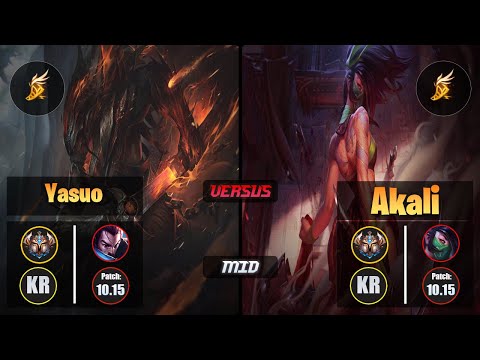 Challenger YASUO [Fleet Footwork] (Mid) VS  AKALI - Challenger KR Patch 10.15