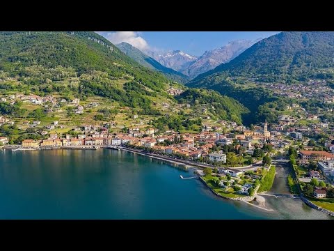 Lake Como, Italy in Domaso drone 4k
