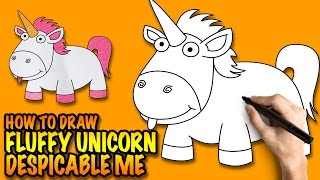 How to draw a Unicorn - Fluffy Unicorn from Despicable Me - Easy step-by-step drawing tutorial