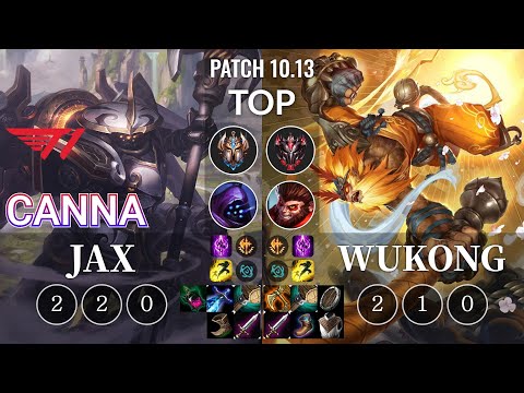 T1 Canna Jax vs Wukong Top - KR Patch 10.13