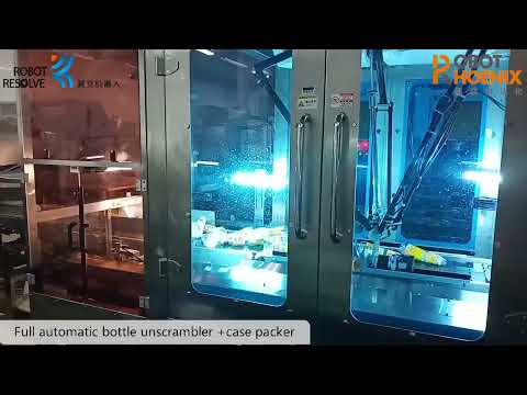Full Automatic Bottle unscrambler and Robotics Case Packer from Chinese Manufacturer