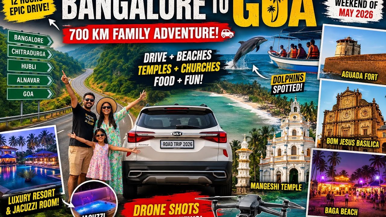 Bangalore to Goa road trip cinematic drone
