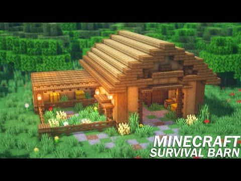 Folli - Minecraft: Simple Barn Tutorial | How to Build a Barn in Minecraft (EASY)