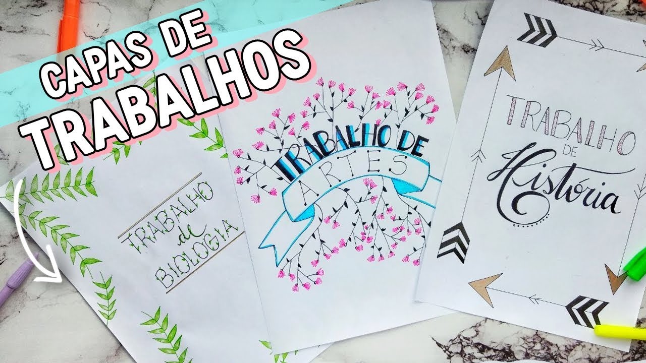 IDEIAS BONITAS PARA CAPAS DE TRABALHOS ESCOLARES