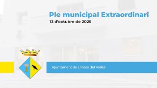 Ple extraordinari del dia 13 d'octubre de 2025