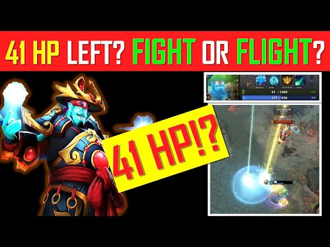 Storm Spirit vs OD - 41 HP Left!? FIGHT or FLIGHT ? [Dota 2]