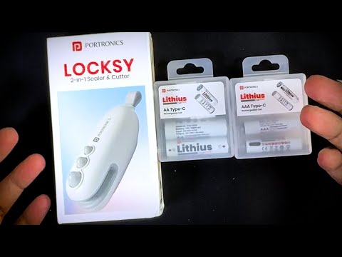 Portronics USB-C AA & AAA Rechargeable Batteries Unboxing | Locksy Sealer & Cutter First Look