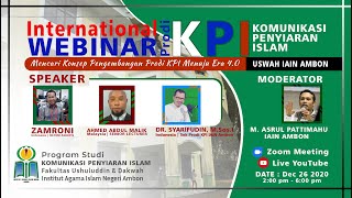WEBINAR INTERNASIONAL PROGRAM STUDI KOMUNIKASI PENYIARAN ISLAM