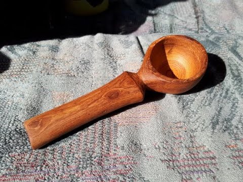 CARVING A COFFEE SCOOP from COTTONWOOD BARK