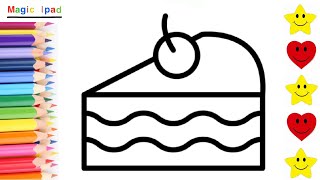 Como dibujar un TROZO DE TARTA | dibujos para niños 💓⭐ How to draw a PIECE OF CAKE | for kids