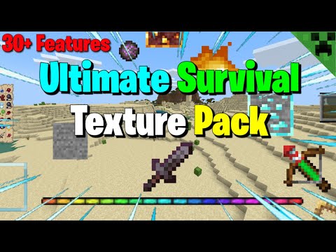 Ultimate Survival Texture/Resource Pack V1 | Useful MCBE Pack | Improves Vanilla look | by Sunbun123