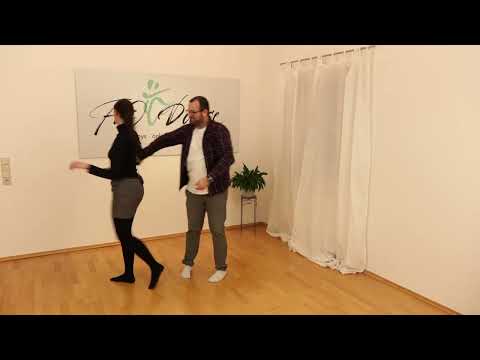 Discofox Figur: Ausgang am Ellenbogen aus Körbchen/Körbchenkarussell - gezeigt und gezählt