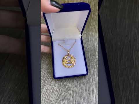 Подарок парню девушке - колье "Знак зодиака Близнецы в оправе меандр" ювелирный сплав в бархатном футляре - фото 1 - id-p1853732261
