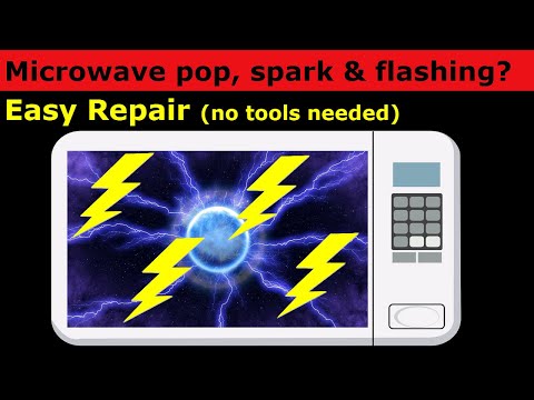 How do I fix my microwave from sparking popping flashing