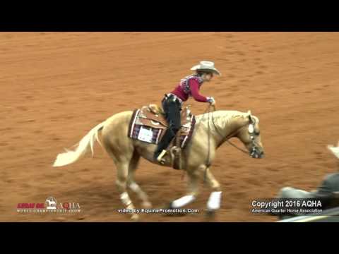 SNIP O LUTION ridden by GINA MARIA SCHUMACHER  - 2016 AQHA World Show (Jr Reining, FINALS)